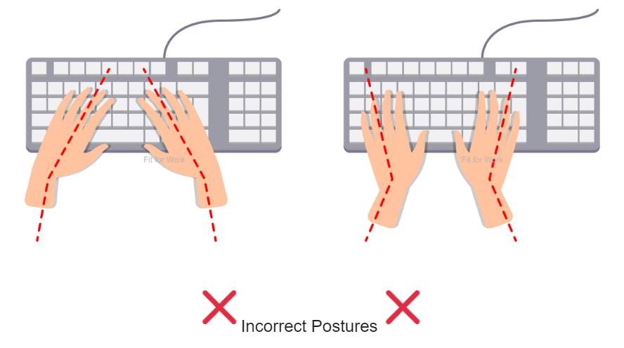 incorrect postures when typing